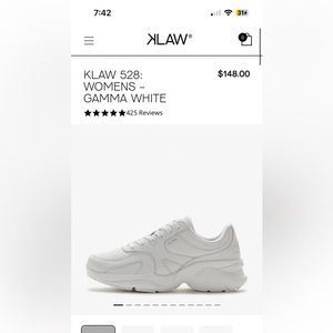 KLAW White Tennis Shoes Size 9